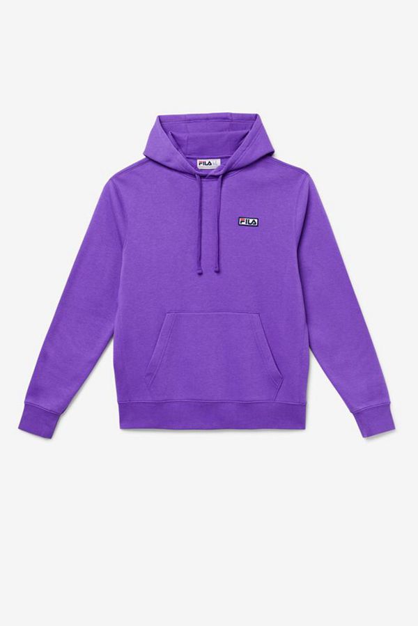 Fila Algot Fleece Pullover Men's Hoodies - Purple,NZ 851-85074